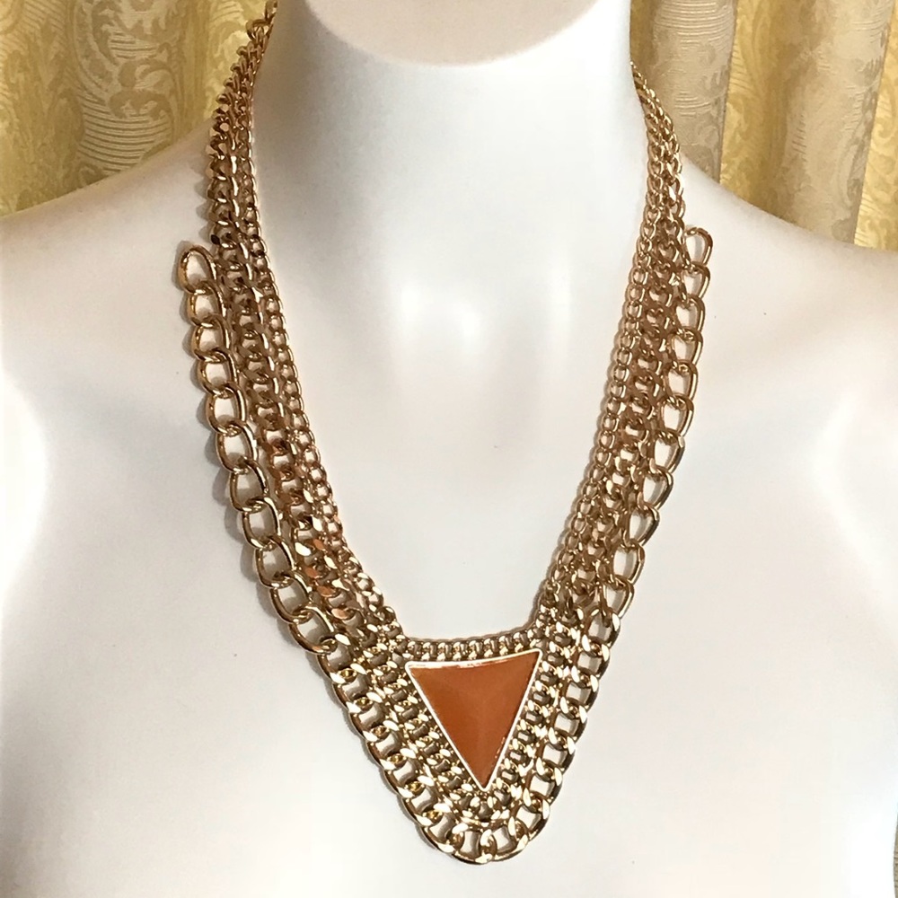 Gold statement necklace fashion jewelry boutique